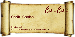 Csák Csaba névjegykártya