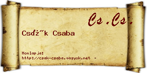 Csák Csaba névjegykártya