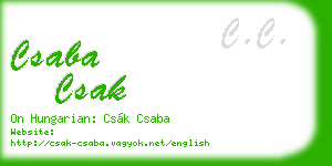csaba csak business card